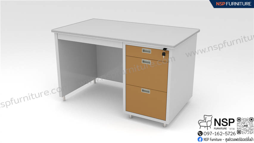 โต๊ะทำงานหน้าเหล็กพ่นสีอีพ็อกซี่ รุ่น DX-40-3 - NSP Furniture