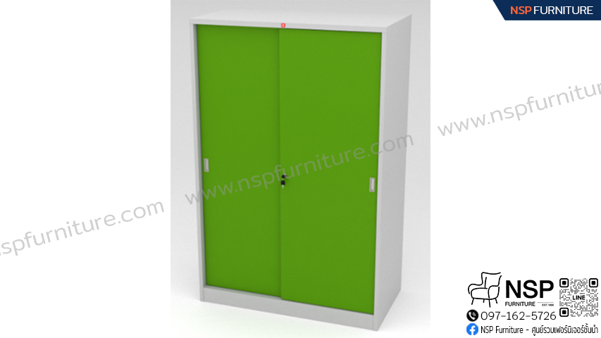 ตู้เสื้อผ้าบานเลื่อนชั้นเต็ม บานทึบ รุ่น WSD-119C - NSP Furniture