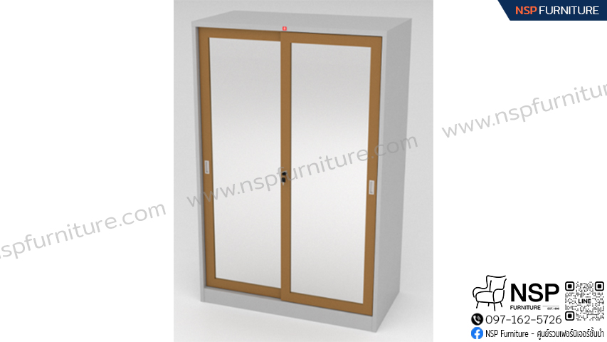 ตู้เสื้อผ้าบานเลื่อนชั้นเต็ม กระจกเงา รุ่น WSM-119C - NSP Furniture